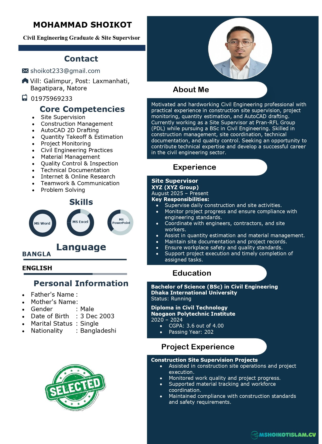 Civil Engineer Resume Template